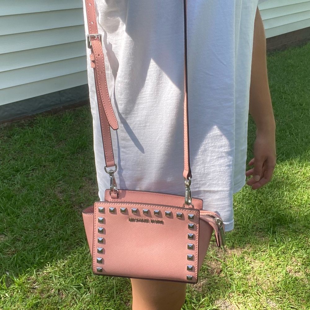 Michael Kors Pink Studded Crossbody Bag